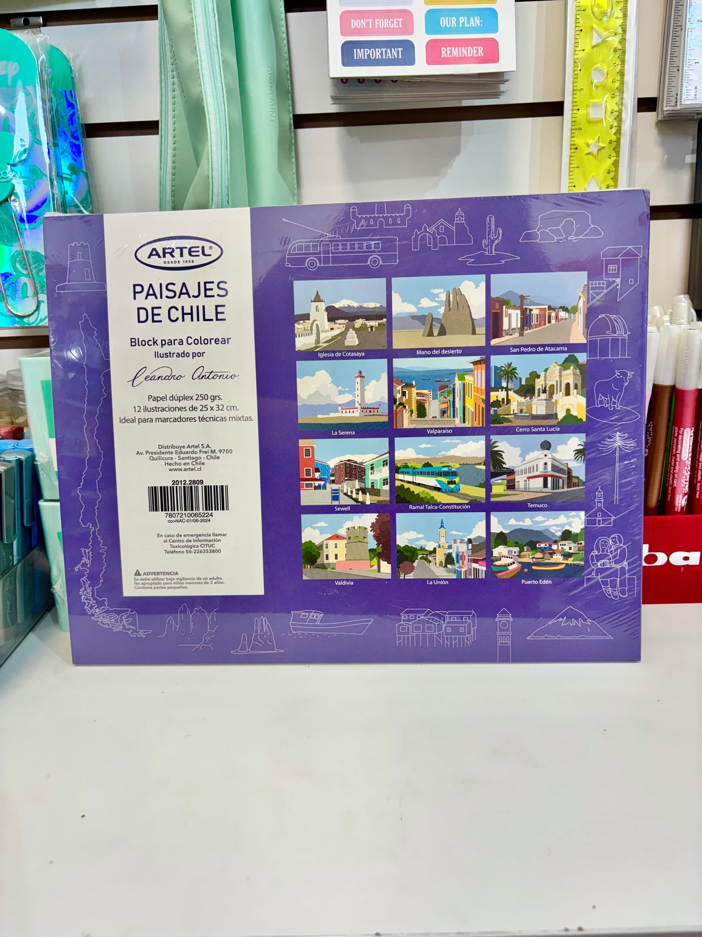 Block para colorear Paisajes de Chile