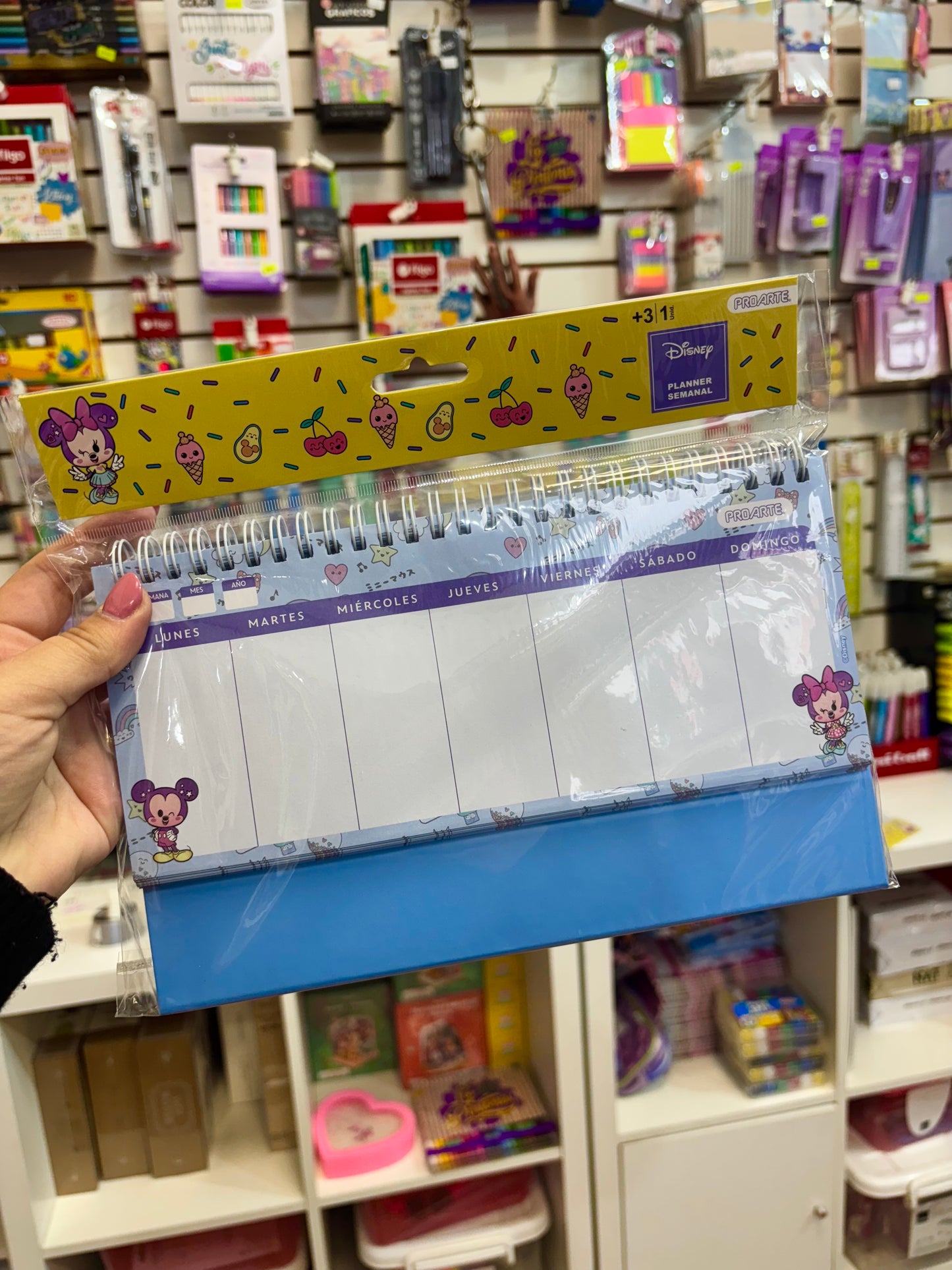 Planner semanal pequeño para escritorio Minnie y Mickey Proarte