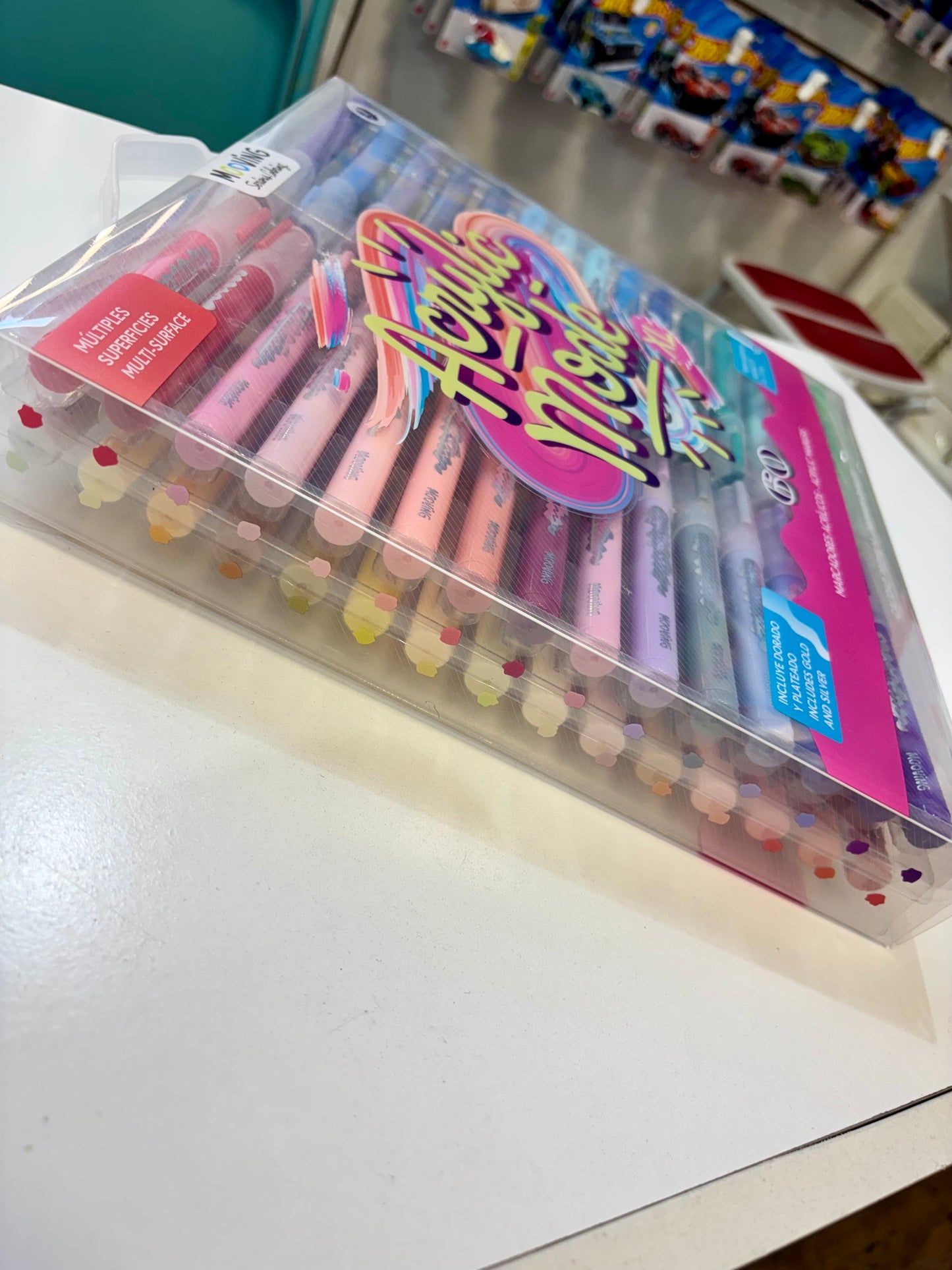 SET 60 MARCADORES ACRÍLICOS PUNTA REDONDA MOOVING