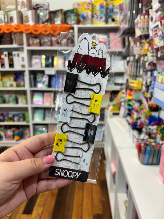 Set 6 Binder Clips Snoopy 25 mm