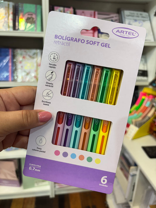 Blíster Lapices Gel Artel 6 Unidades Colores Pastel
