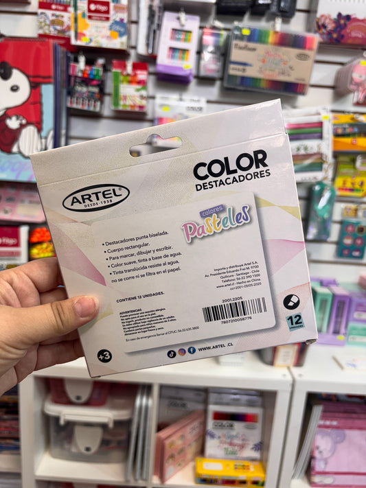 Destacadores Pastel x 12 und Artel