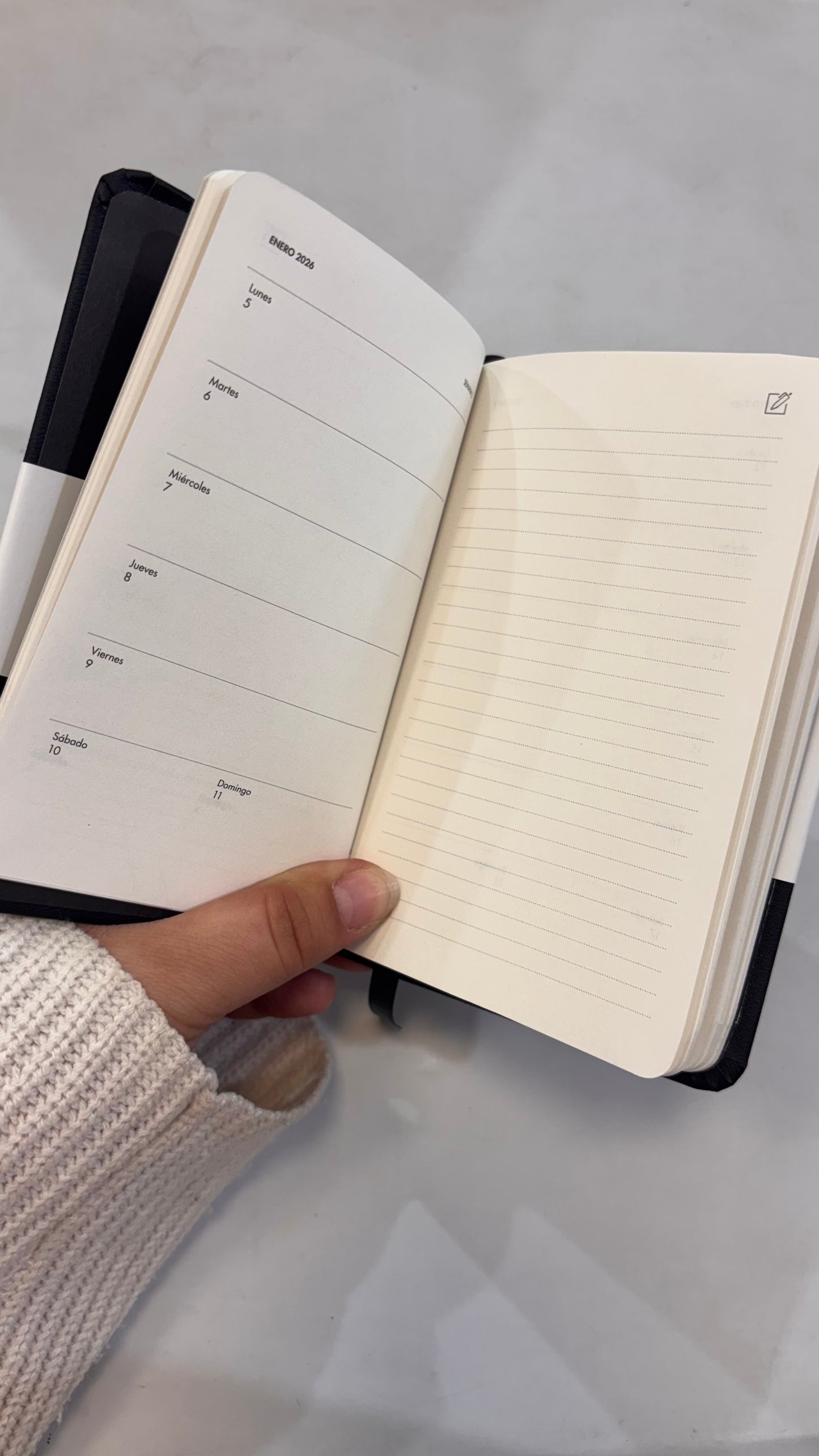 Agenda 2026 semanal negra