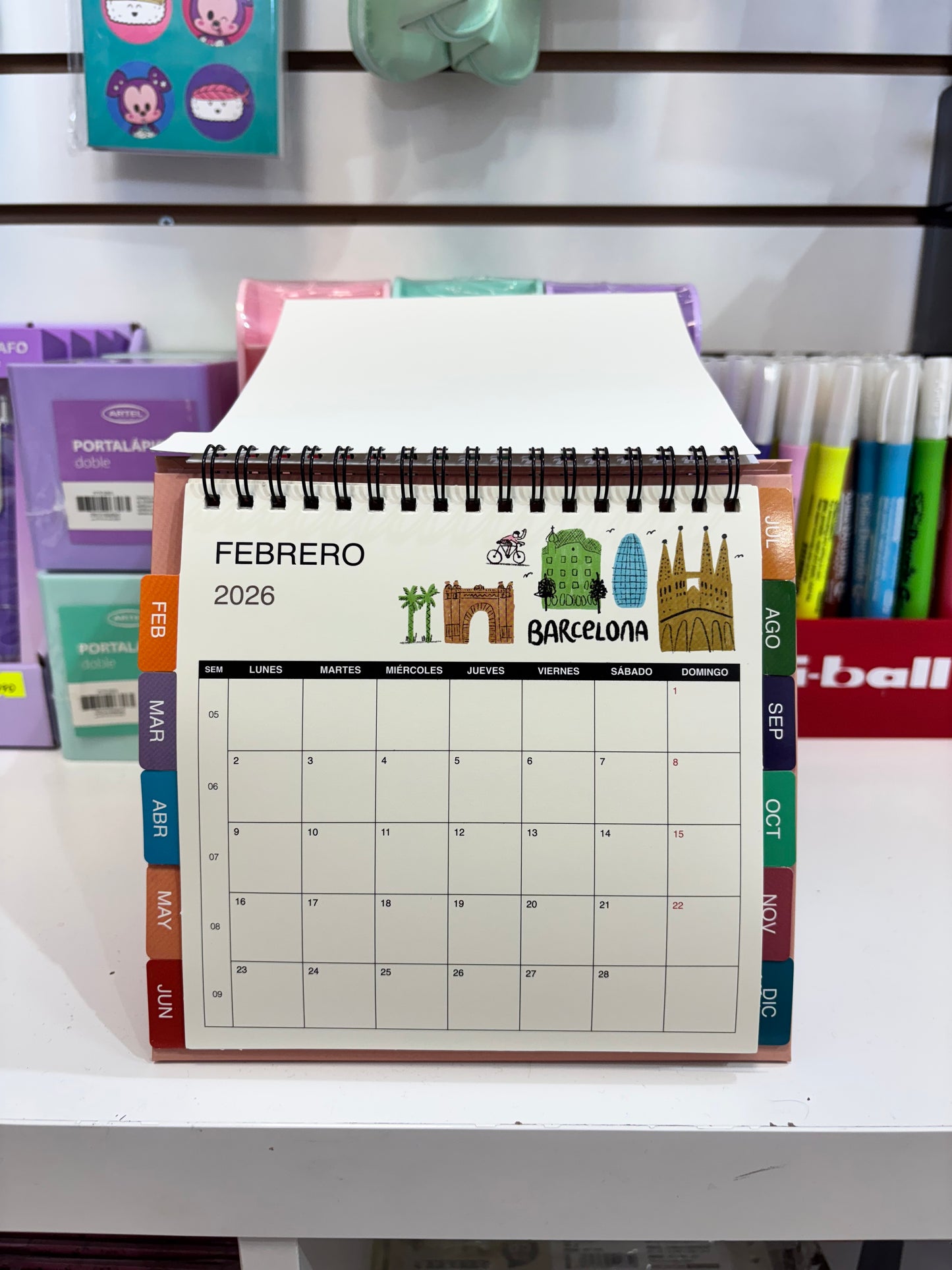 Calendario de escritorio 2026 viajes Artel