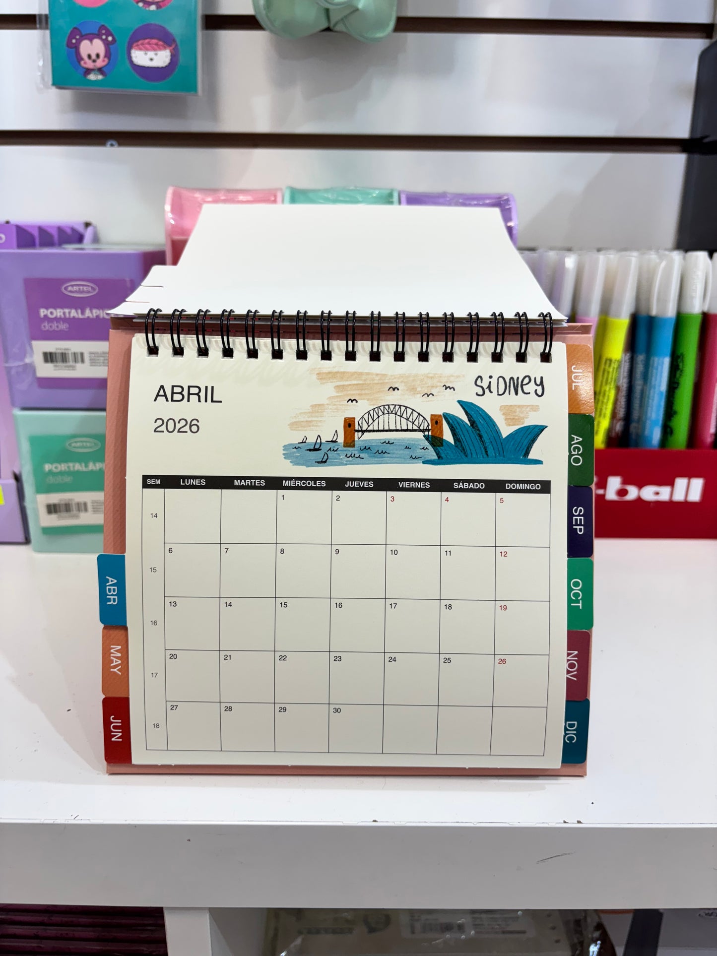 Calendario de escritorio 2026 viajes Artel