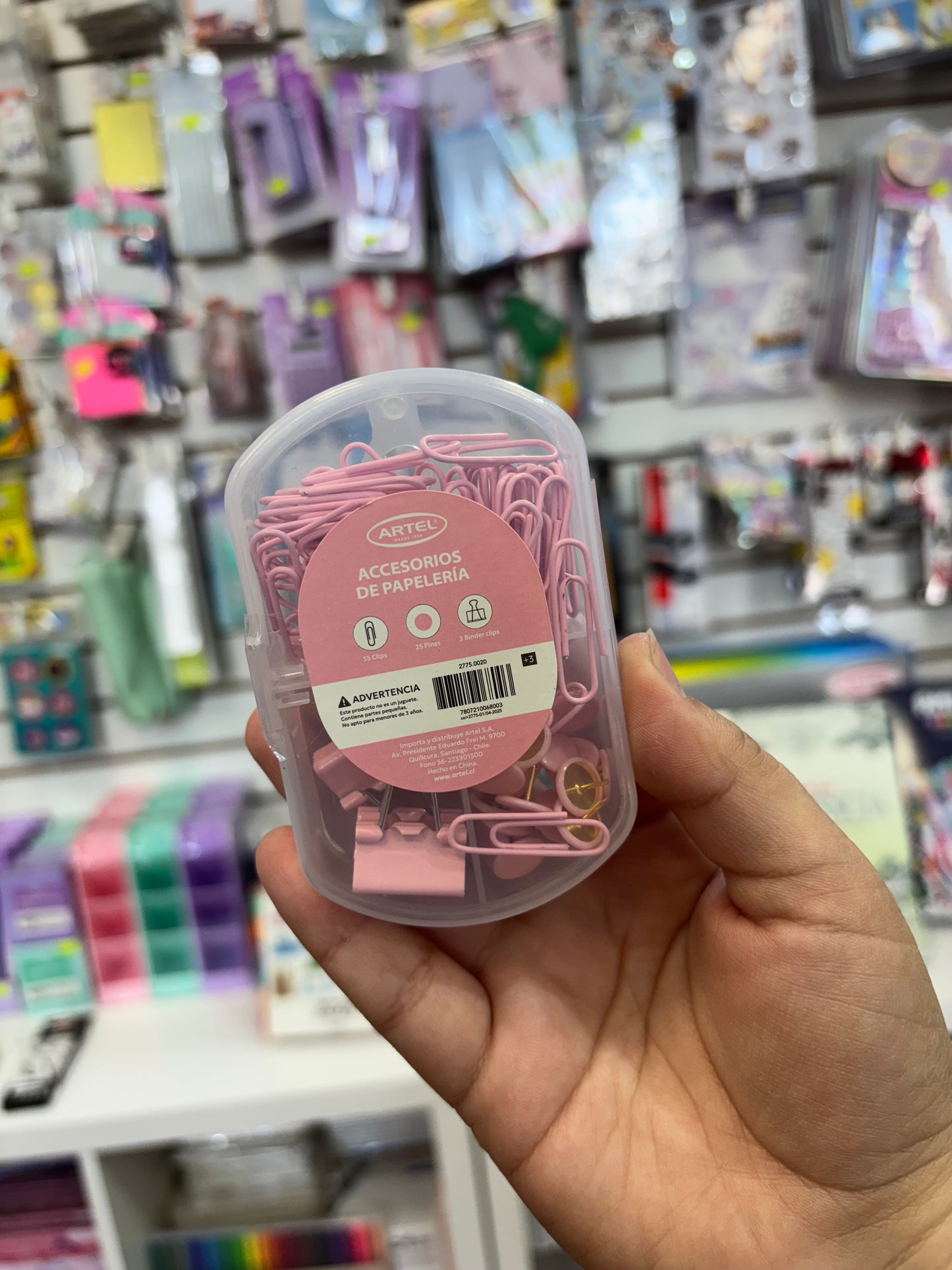 Accesorios de papelería rosados Artel