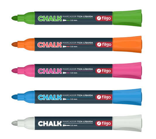 Marcadores de tiza liquida Chalk Fluo.