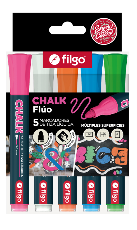 Marcadores de tiza liquida Chalk Fluo.