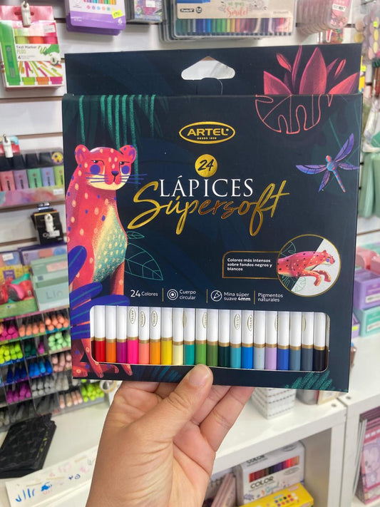 Set de 24 Lapices Supersoft Artel
