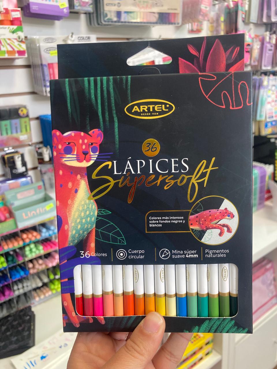 Set de 36 colores Lapices supersoft Artel