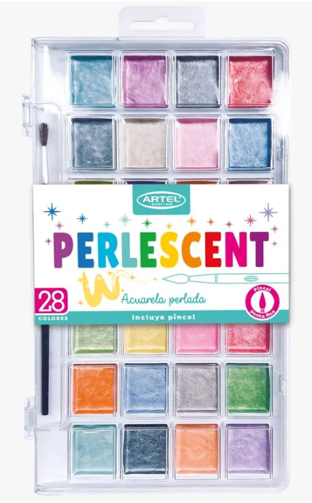Set acuarelas perladas Artel 28 colores