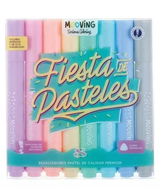 Resaltadores-Destacadores Mooving Triangulares Pastel
