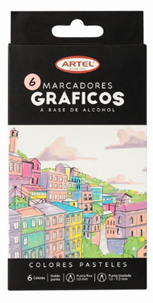 Est.Marcadores Gráficos 6 Col Pasteles