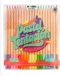 Estuche con 20 lápices colores pastel premium
