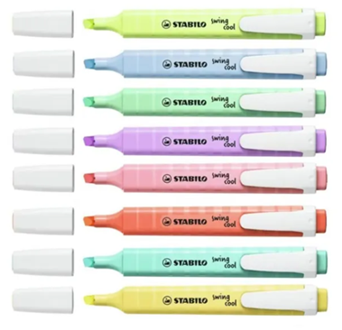 Set de resaltadores Stabilo Swing Cool pastel x 8 estuche